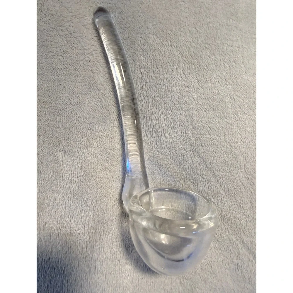 Vintage Clear Glass Ladle Dipper Mini Punch Bowl Serving Spoon 5